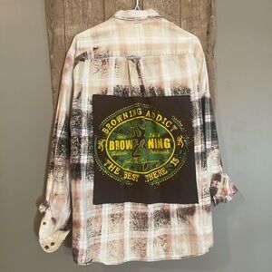Browning Hunting Multicolor Plaid Shirt with Graphic Patch